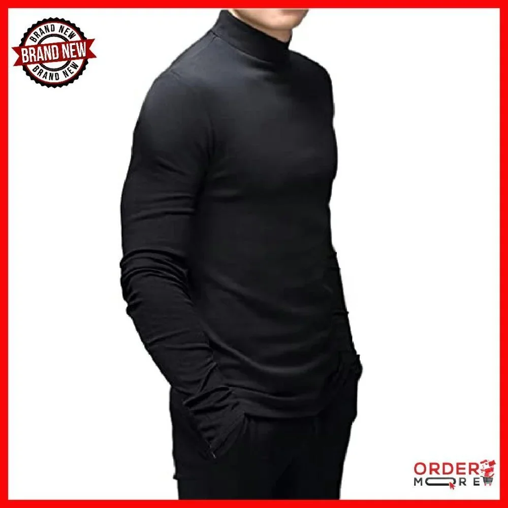 Men's Thermal Mock Turtleneck Long Sleeve Slim Fit Stretch Undershirt